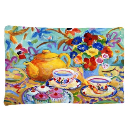 Jensendistributionservices Teal Tea by Wendy Hoile Fabric Standard Pillowcase MI2557576